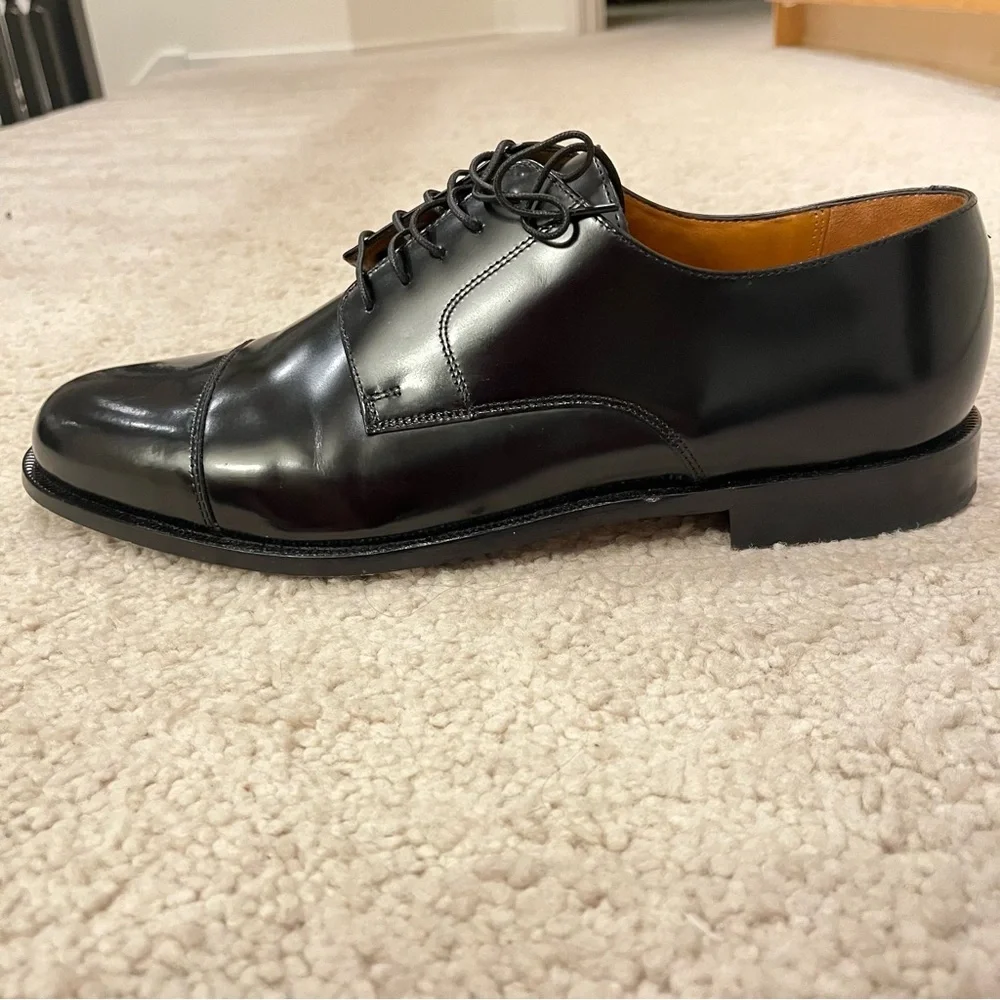 Cole Haan Men’s Black Patent Leather Oxford Formal Shoes Toe Cap‎ EUC Size 13